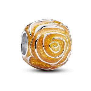 Pandora Půvabný korálek Rozkvetlá žlutá růže 793212C02