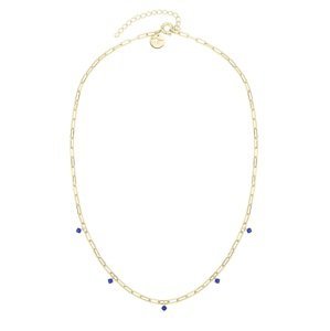 Tamaris Luxusní pozlacený náhrdelník s modrými zirkony TJ-0540-N-45