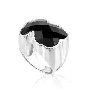 Tous Výrazný stříbrný prsten s onyxem 1000217914 52 mm