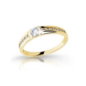 Cutie Jewellery Blyštivý prsten ze žlutého zlata se zirkony Z6708–2106-X-1 51 mm