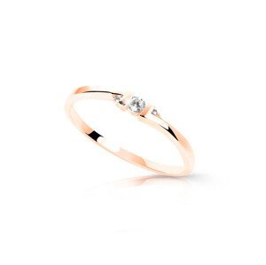 Cutie Jewellery Minimalistický prsten z růžového zlata se zirkony Z6714-3053-X-4 55 mm