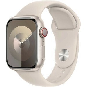 Apple Apple Watch Series 9 Cellular 41mm Hvězdně bílý hliník s hvězdně bílým sportovním řemínkem - S/M