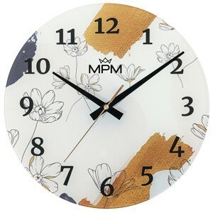 MPM Quality Nástěnné skleněné hodiny Fiores E09.4377