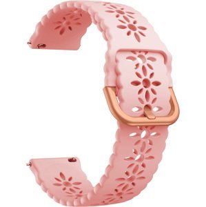 4wrist Silikonový řemínek s květinovým vzorem 20 mm - Pink