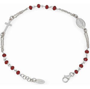 Amen Elegantní stříbrný náramek s krystaly Rosary BROBR3