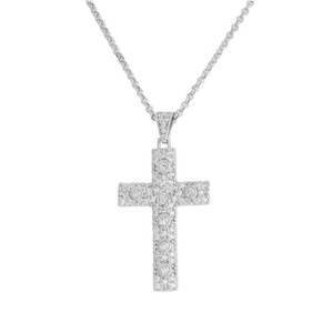 Amen Stříbrný náhrdelník se zirkony Křížek Cross CCZBB (řetízek, přívěsek)