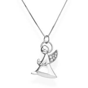 Amen Půvabný stříbrný náhrdelník se zirkony Angels A5BB (řetízek, přívěsek)