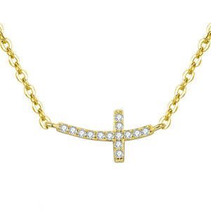 Beneto Pozlacený stříbrný náhrdelník s křížkem AGS546/47-GOLD