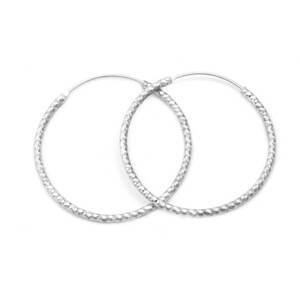 Beneto Luxusní kruhové stříbrné náušnice AGUC357/N 3,5 cm
