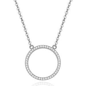 Beneto Stříbrný náhrdelník s kruhovým přívěskem AGS1224/47