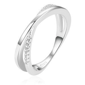 Beneto Půvabný dvojitý prsten ze stříbra AGG225 52 mm