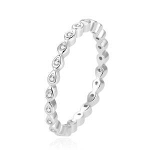 Beneto Třpytivý stříbrný prsten AGG371L 52 mm