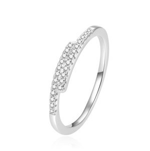 Beneto Třpytivý stříbrný prsten se zirkony AGG259 56 mm