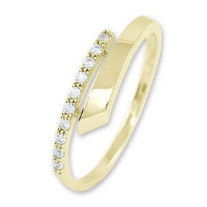 Brilio Něžný dámský prsten ze žlutého zlata s krystaly 229 001 00857 51 mm