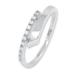 Brilio Něžný dámský prsten z bílého zlata s krystaly 229 001 00857 07 53 mm