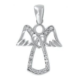 Brilio Silver Módní stříbrný přívěsek anděl PENT113