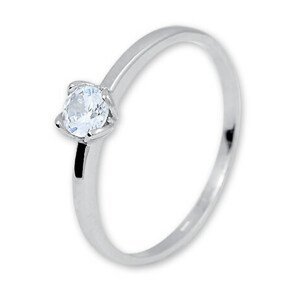 Brilio Silver Něžný stříbrný prsten se zirkonem 426 001 00576 04 50 mm