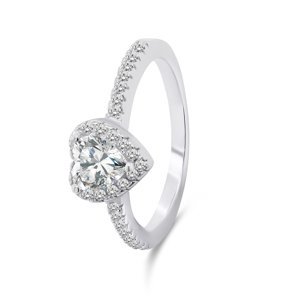 Brilio Silver Romantický stříbrný prsten Srdce RI047W 50 mm