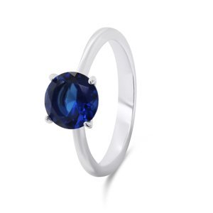 Brilio Silver Nadčasový stříbrný prsten s modrým zirkonem RI057WB 60 mm