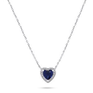 Brilio Silver Půvabný stříbrný náhrdelník Srdce se zirkony NCL101WB