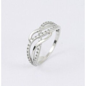 Brilio Silver Půvabný stříbrný prsten se zirkony 426 001 00512 04 59 mm