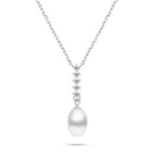 Brilio Silver Překrásný stříbrný náhrdelník s pravou perlou NCL130W