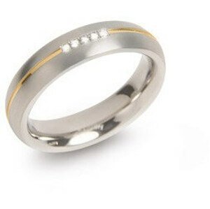 Boccia Titanium Pozlacený titanový snubní prsten s diamanty 0130-04 55 mm