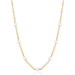 Brosway Elegantní pozlacený náhrdelník s perlami Affinity BFF161