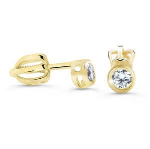 Cutie Diamonds Minimalistické peckové náušnice ze žlutého zlata s brilianty DZ62231-30-00-X-1