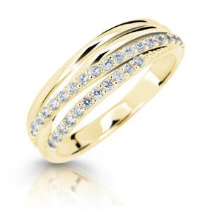 Cutie Jewellery Třpytivý prsten ze žlutého zlata Z6716-3352-10-X-1 49 mm