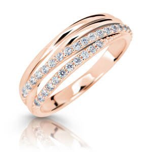 Cutie Jewellery Třpytivý prsten z růžového zlata Z6716-3352-10-X-4 50 mm