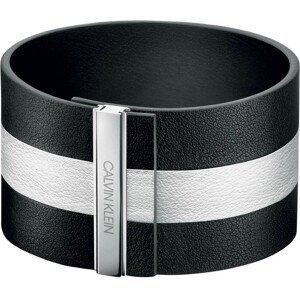 Calvin Klein Černobílý kožený náramek Rebel KJ9KBB09010 6 cm - XS
