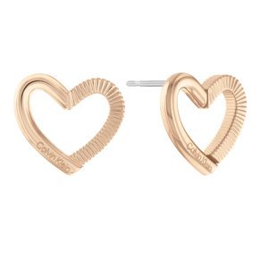 Calvin Klein Půvabné bronzové náušnice Srdíčka Minimalist Hearts 35000392