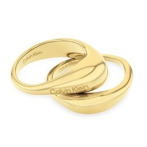 Calvin Klein Stylová souprava pozlacených prstenů Elongated Drops 35000448 54 mm