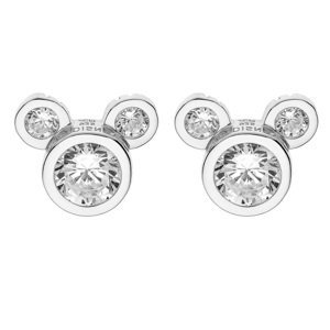 Disney Třpytivé stříbrné náušnice pecky Mickey Mouse E902861RZWL