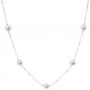 Evolution Group Stříbrný náhrdelník s pravými perlami Pavona 22015.1