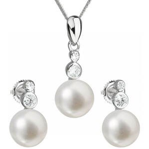 Evolution Group Souprava stříbrných šperků s pravými perlami Pavona 29035.1 (náušnice, řetízek, přívěsek)