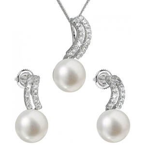 Evolution Group Souprava stříbrných šperků s pravými perlami Pavona 29037.1 (náušnice, řetízek, přívěsek)