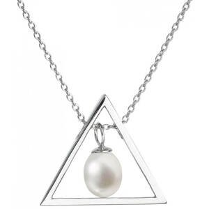 Evolution Group Stříbrný náhrdelník s pravou perlou Pavona 22024.1 (řetízek, přívěsek)