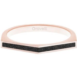 Gravelli Ocelový prsten s betonem Two Side bronzová/antracitová GJRWRGA122 50 mm
