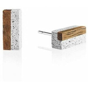 Gravelli Náušnice z betonu a dřeva Block Wood GJEWWOG004UN