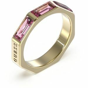 Guess Slušivý prsten s růžovými kubickými zirkony JUBR03174JWYGFC 52 mm
