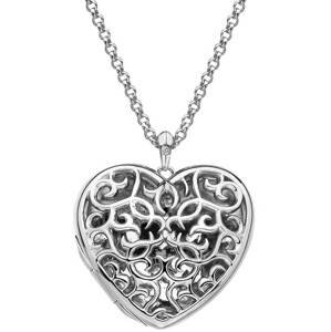 Hot Diamonds Něžný náhrdelník pro ženy Large Heart Filigree Locket DP669 (řetízek, přívěsek)