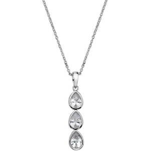 Hot Diamonds Stříbrný náhrdelník s třpytivým přívěskem Emozioni Acqua Amore EP038