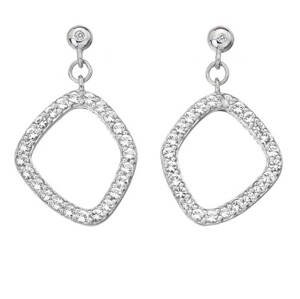Hot Diamonds Luxusní stříbrné náušnice s diamanty a topazy Behold DE654