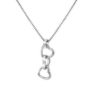 Hot Diamonds Zamilovaný stříbrný náhrdelník Trio Triple Heart DP835 (řetízek, přívěsek)