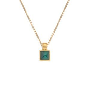 Hot Diamonds Pozlacený náhrdelník s malachitem a diamantem Jac Jossa Hope DP844 (řetízek, přívěsek)