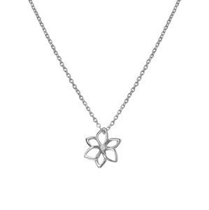 Hot Diamonds Jemný stříbrný náhrdelník s diamantem Kytička Diamond Amulets DP894 (řetízek, přívěsek)