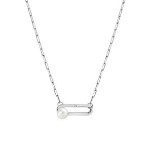 Hot Diamonds Elegantní stříbrný náhrdelník s diamantem a perličkou Linked DN172