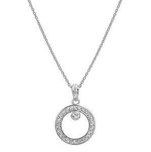Hot Diamonds Stříbrný náhrdelník s diamantem a topazy Orbit DP929 (řetízek, přívěsek)